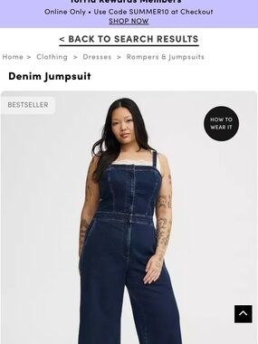 torrid Dark Blue Denim Jumpsuit